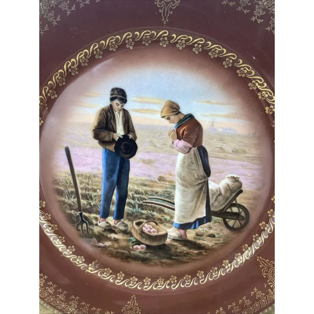 Antique Royal Vienna Beehive Z.S.&Co Bavaria Praying on Farm Decorative Plate